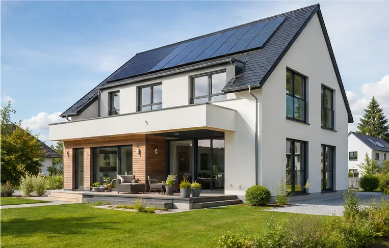 Energieeffizientes Einfamilienhaus mit Photovoltaikanlage – Beispiel für KfW-Förderung